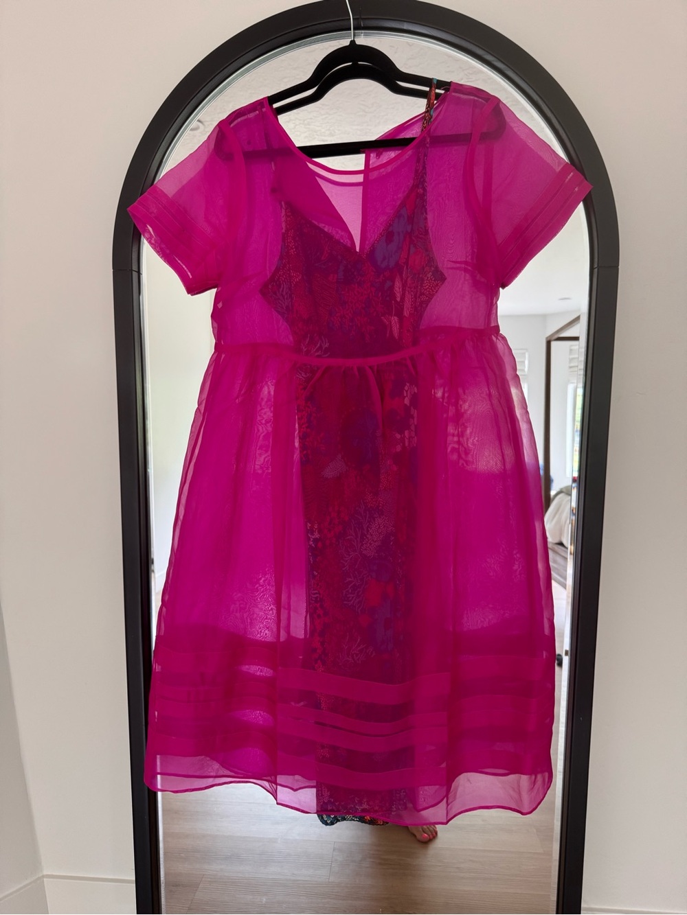 Anthropologie Layered Barbie Pink dress